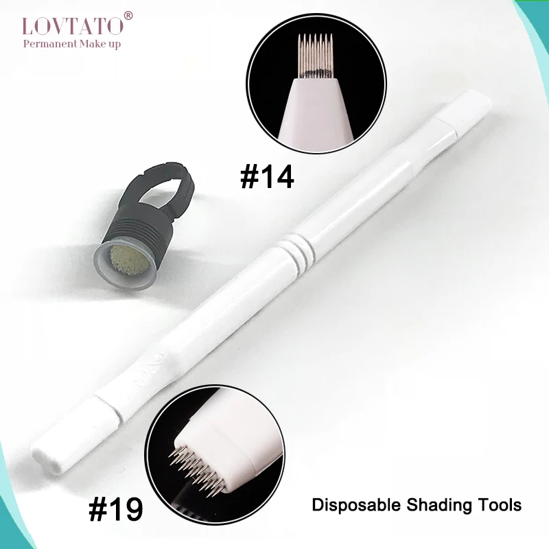 

Maquina De Tatuar Sterilized Disposable Plastic Microblading Handtools Kits Shading 19 Pins With 14 Elevating Arc Flat Tools 3d