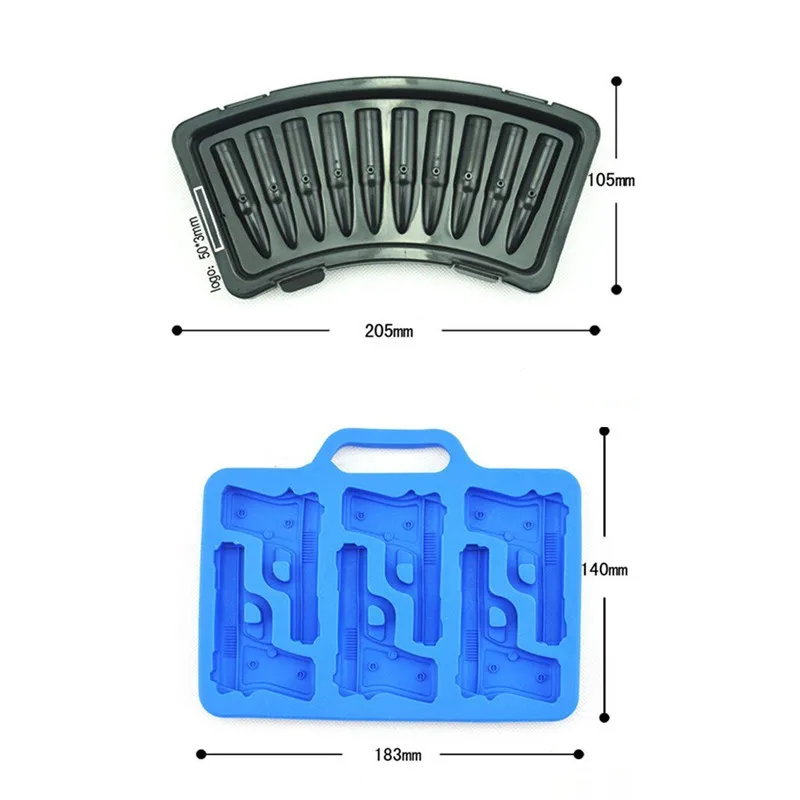 2 шт./компл. DIY Форма кубика льда пистолет мороженое в форме пули поднос кубика Фруктового мороженого Кухня бар питьевой аксессуары