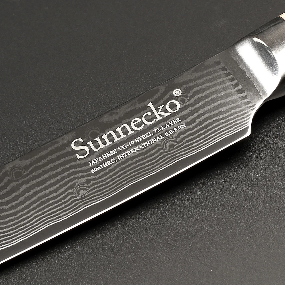 SUNNECKO 6 шт. набор кухонных ножей 73 слоя дамасской стали шеф-повара нож Santoku японский VG10 Core оригинальная деревянная ручка