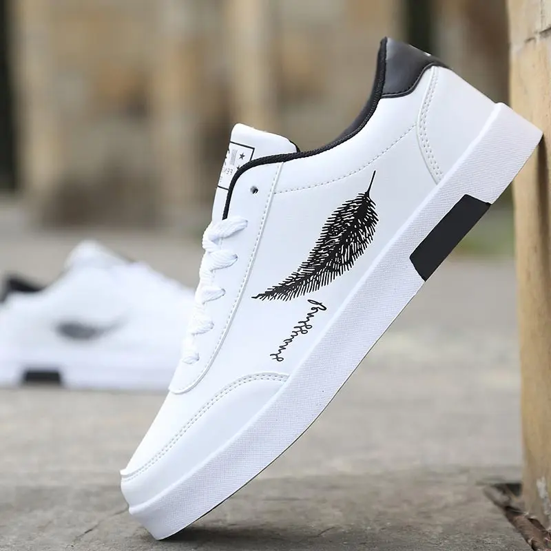 led feather pattern breathable sneakers