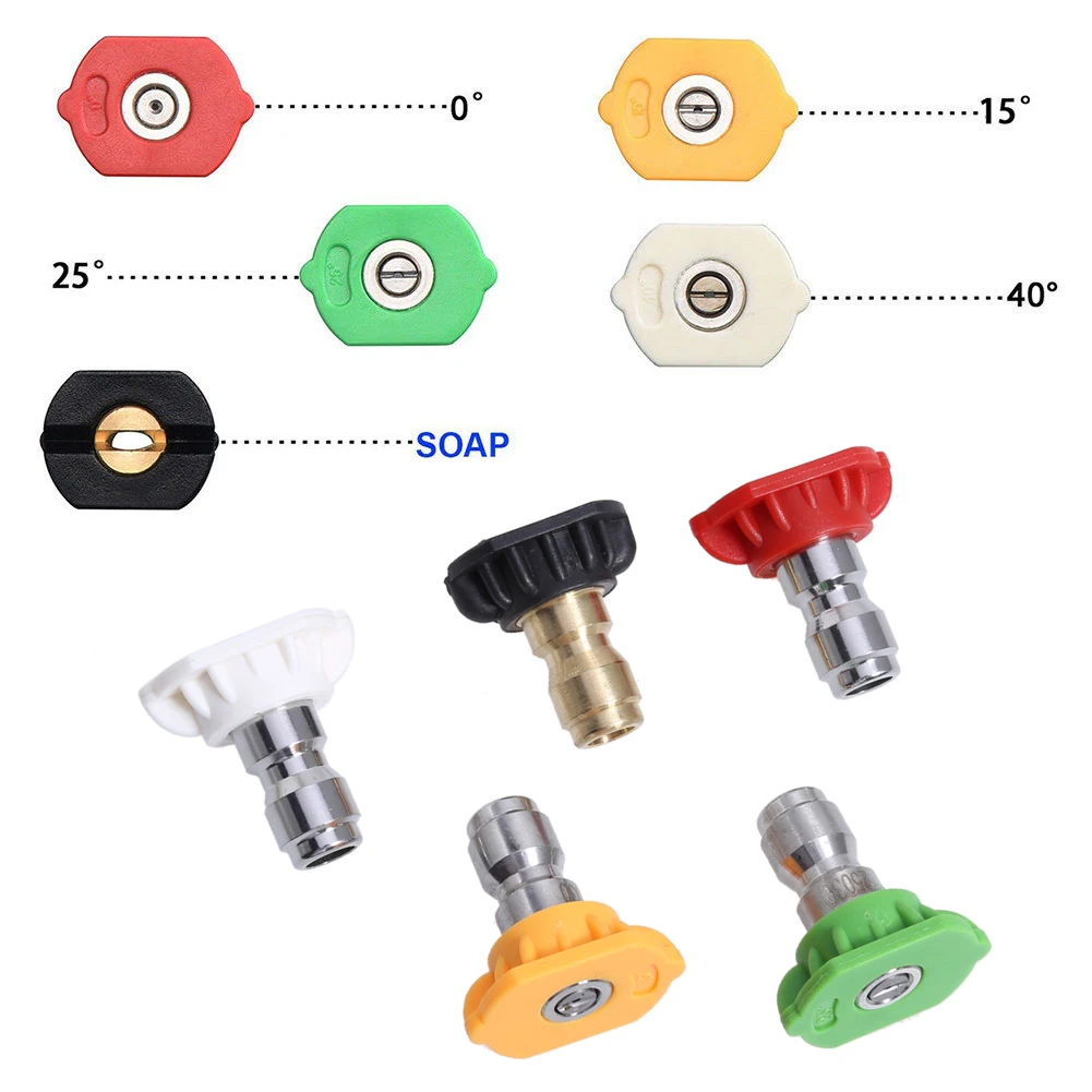 5pcs/Set 1/4" Quick Connector Car Washing K Series Karcher Nozzles