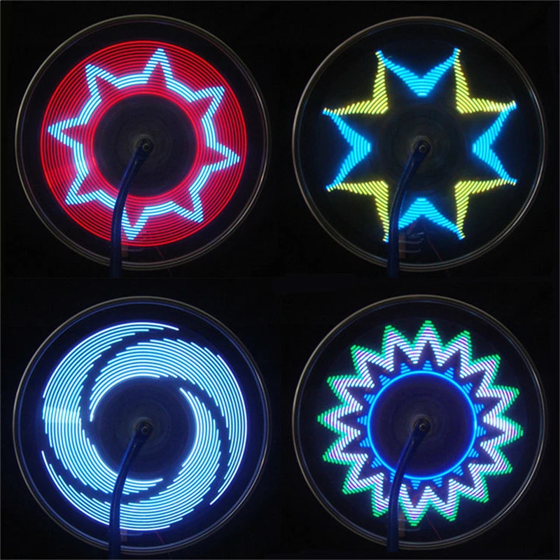 New Bicycle Wheel Light Double Display 21 Flash Patterns With 32 RGB LED Lights Lamp for Bikes