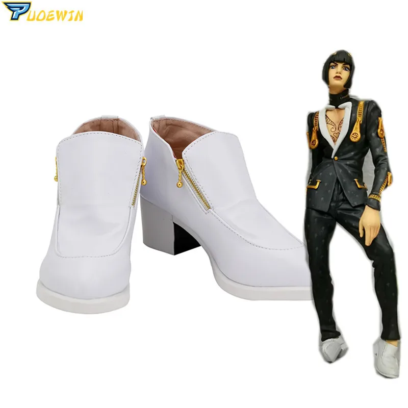 

JoJo's Bizarre Adventure Bruno Bucciarati Cosplay Shoes White Boots