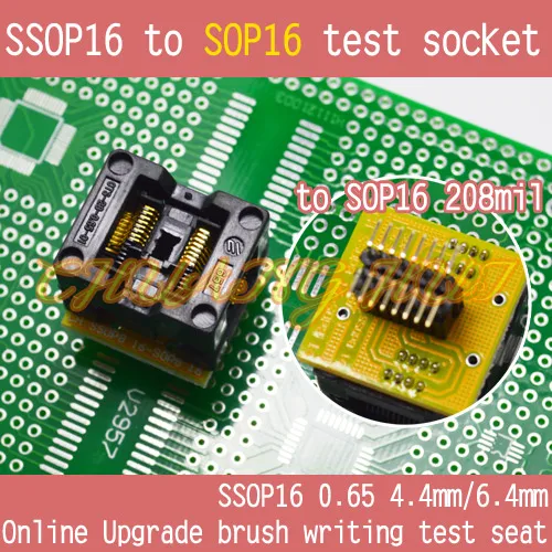 170mil SOP16 SSOP16 чтобы 208mil тестовые гнезда SSOP16 ic socket