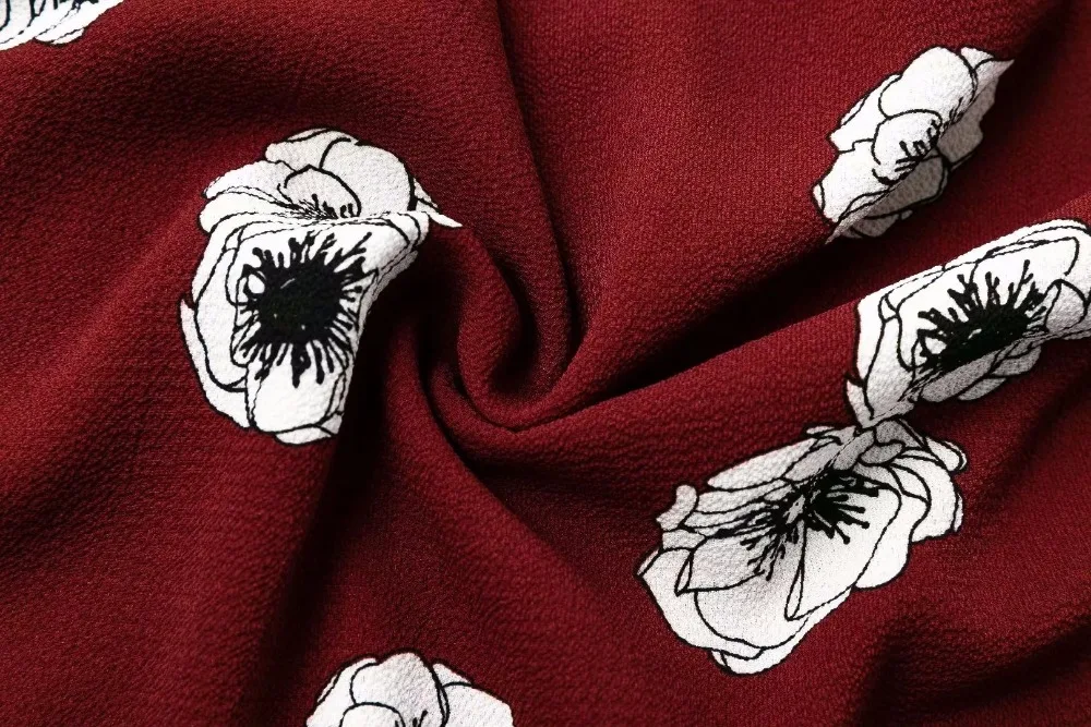 Bazaleas винтажные короткие бордовые anemone палантин с принтом платье модные пуговицы застежка галстук спереди женское платье повседневное vestido