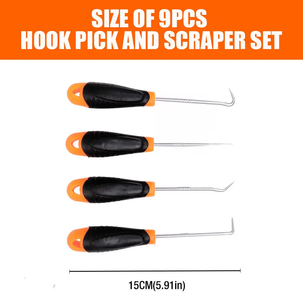 HORUSDY 9pcs Auto Car Pick And Hook Set O Ring Oil Seal Gasket Puller Remover Craft Non-slip Hand Tool Car Remover Tool Set