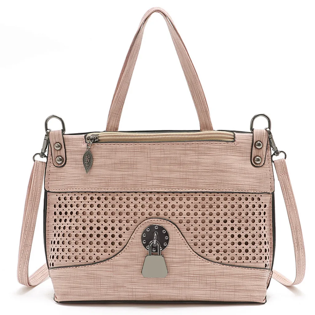 

2019 luxury handbags New Zipper Women Messenger Bags Hollow PU Leather Shoulder Bag Female Cross body Vintage Women Bags Purse