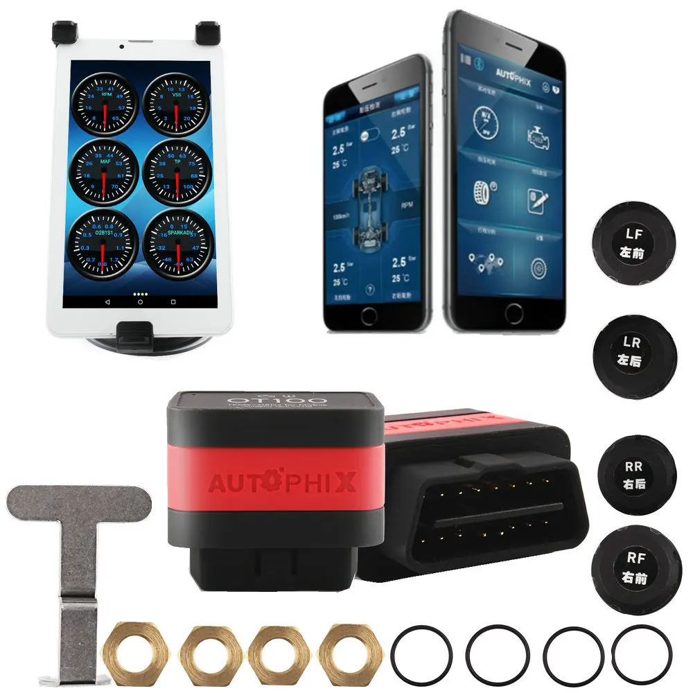 imágenes para Monitor de presión de aire del neumático AUTOPHIX OT100 sensores de monitoreo de presión de neumáticos aptos para iOS Android Tableta Del Teléfono lcd digital de neumáticos imágenes para Monitor de presión de aire del neumático AUTOPHIX OT100 sensores de monitoreo de presión de neumáticos aptos para iOS Android Tableta Del Teléfono lcd digital de neumáticos