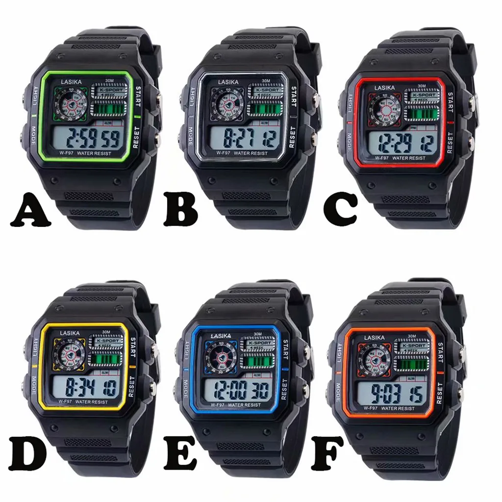LASIKA модные спортивные детские цифровые часы многофункциональные часы для отдыха квадратные дикие электронные прочные студенческие наручные часы