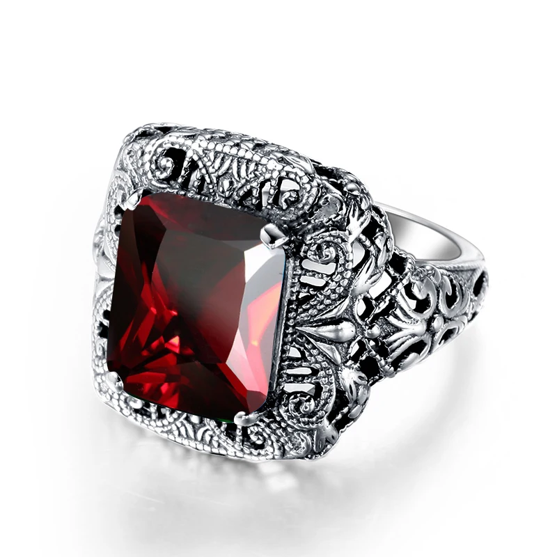 Женское Винтажное кольцо из серебра 925 пробы с крупным камнем|fashion jewelry big rings|925
