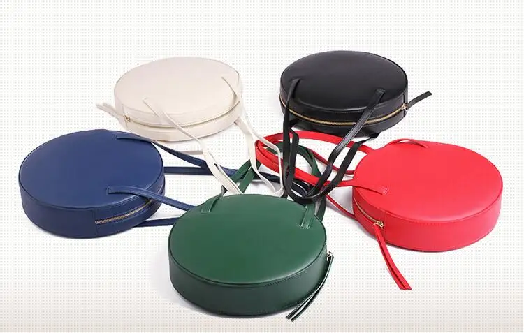 women's round bags leather circle box handbags messenger bag for lady causal shoulder bags portable bag (6)
