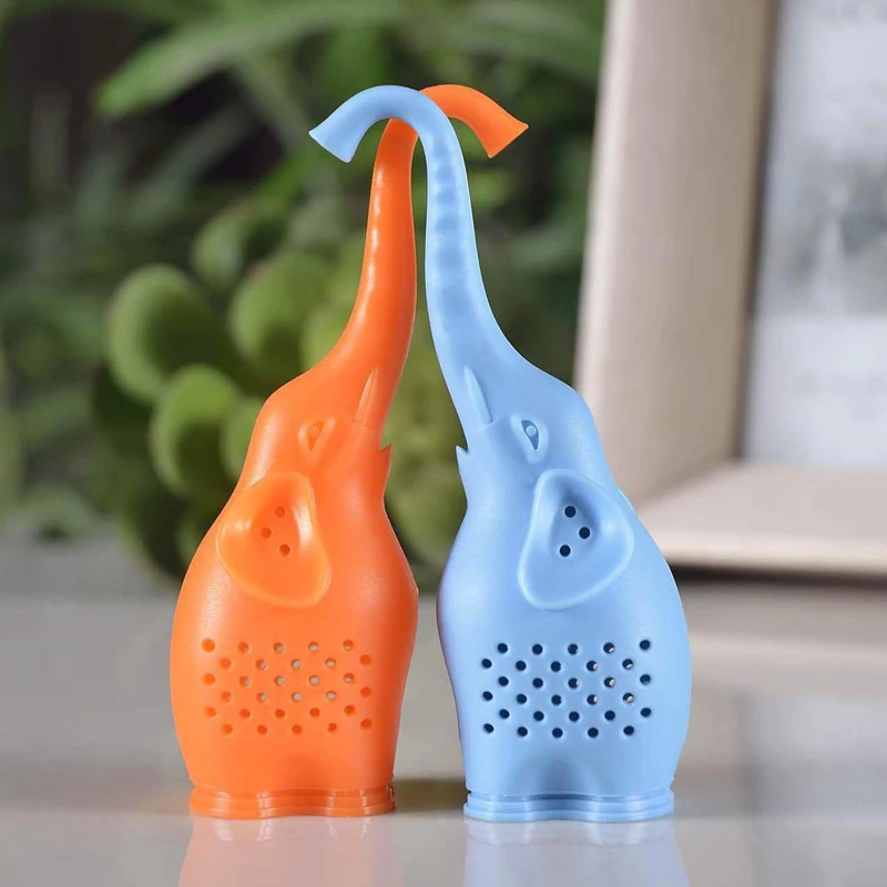 Silicone Tea Infusers Tools Cute Elephant Cartoon Shape Infusor Tea Strainer Food Grade Silicone Make Tea Bag Filter 4 Colors  (6)