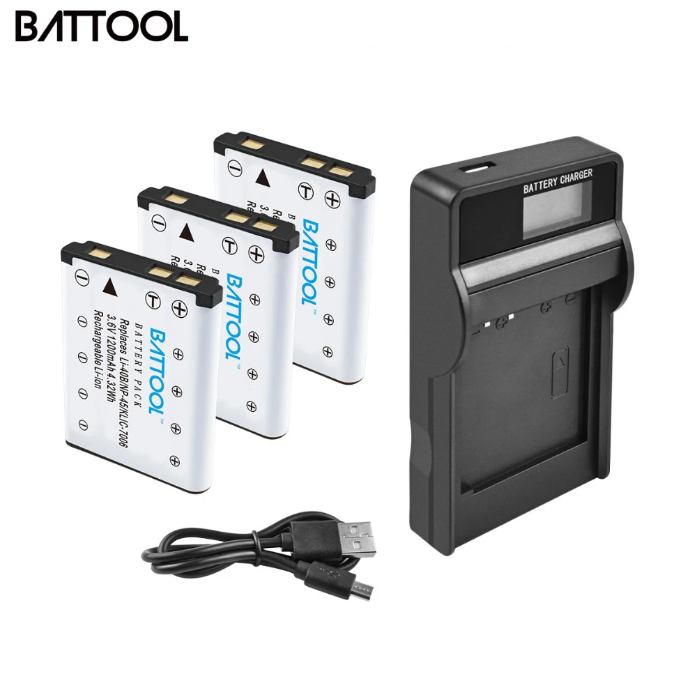 Battool NP-45,NP-45A NP-45S NP45,NP45A LI40B Battery+LCD Charger for Fujifilm FinePix Z30,Z10fd,Z250fd,Z110,Z700EXR,J10 L10