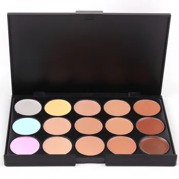 10*15cm  Natural Professional Concealer Palettes 15 Colors makeup Foundation Facial Face Cream Cosmetic make up color brush