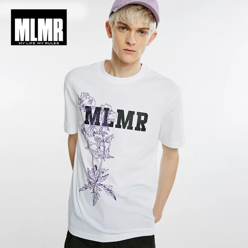 MLMR Мужская 100% хлопковая Футболка с буквенным принтом одежда 218301572|Футболки| |
