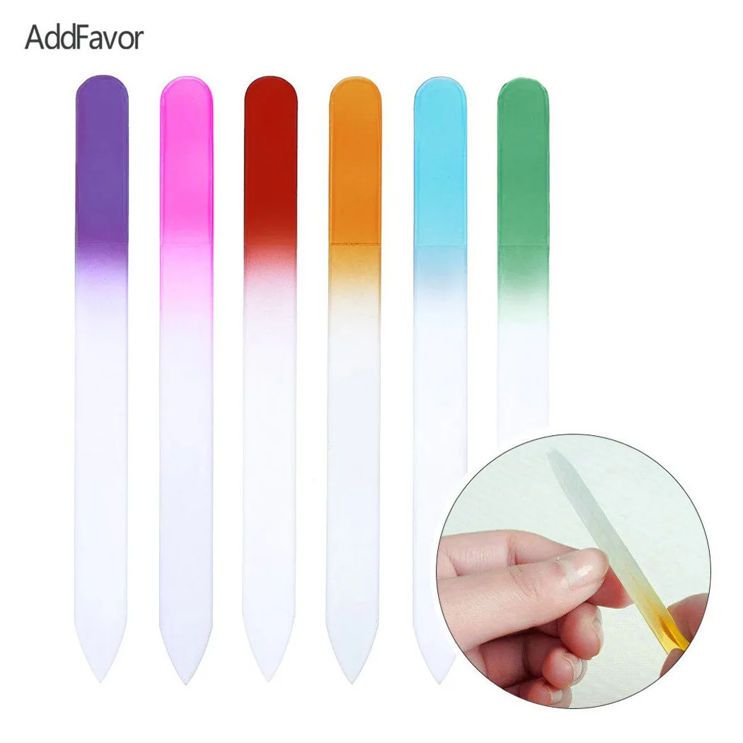 AddFavor 3Pc Glass Nail File Manicure Kit Clear Crystal Nail File