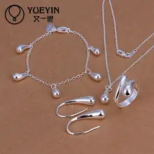 Модные Серебряные украшения Набор для женщин Свадебная вечерние наборы свадебных ювелирных изделий дешевые brincos