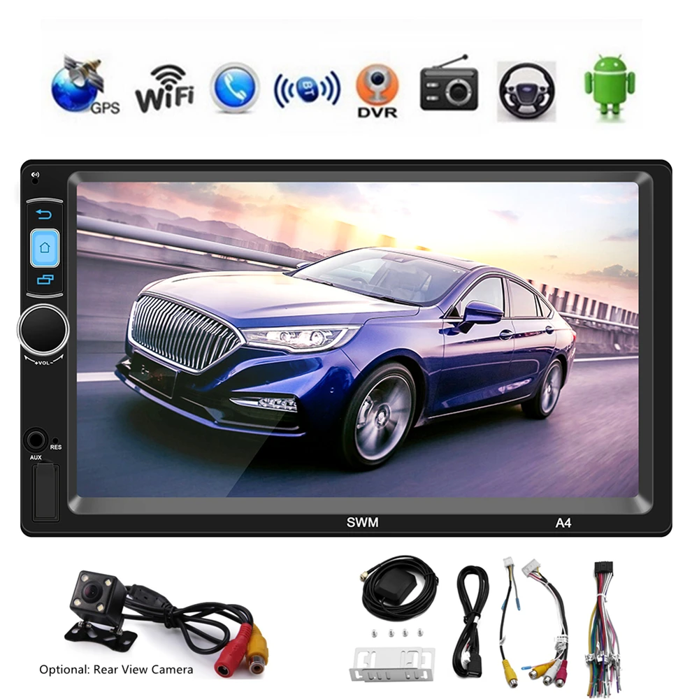 

2 Din Android 8.1 Car MP5 Player 7" Touch Screen GPS Navi FM Radio WiFi Bluetooth 1GB 16GB Multimedia Stereo Video Player SWM A4