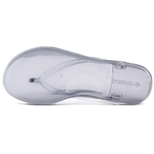 clear plastic flip flops