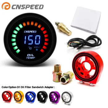 

2'' 52mm Digital LED Oil Temp Gauge Auto Car Instruments oil Temperature gauge car meter with Oil Filter Sandwich Adapter