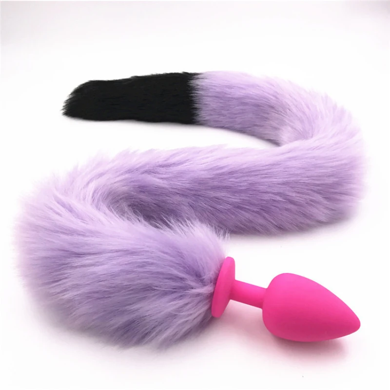 Butt Stopper Silicone Anal Plug Tail Butt Plug With Purple -4395