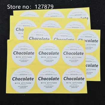 

80pcs/lot Dia.5cm White CHOCOLATE Series Round Seal Sticker Mutifunction DIY Decorative Gifts Package Labels for Baking
