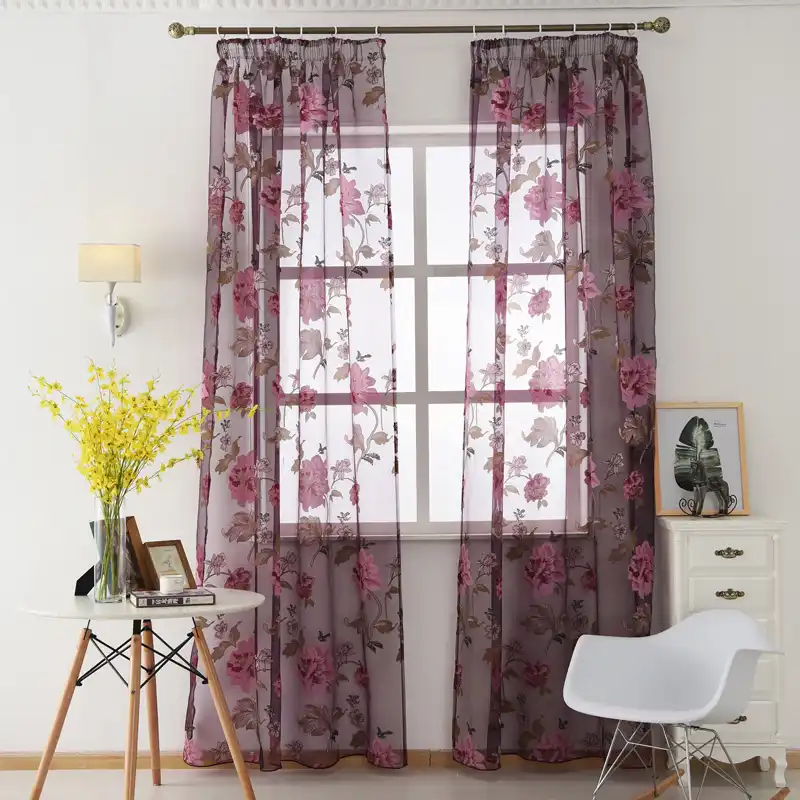 Free Shipping Short Tulle Fabrics Curtains Burnout Door Curtains