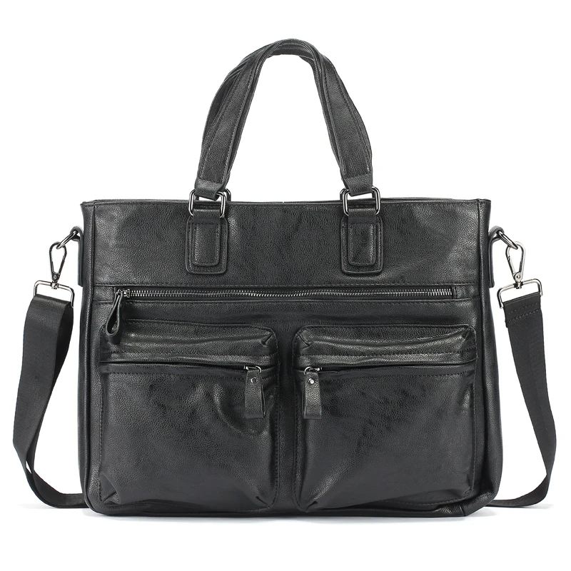 

Trendy fashion Korean men's bag business casual briefcase youth handbag shoulder bag PU Leather Briefcase Office Bags