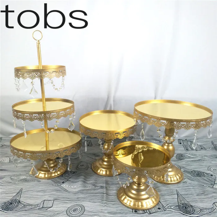 Золотая Хрустальная подставка для торта набор гальванических золотых зеркал лицо помадка кекс сладкий стол конфеты бар украшение стола