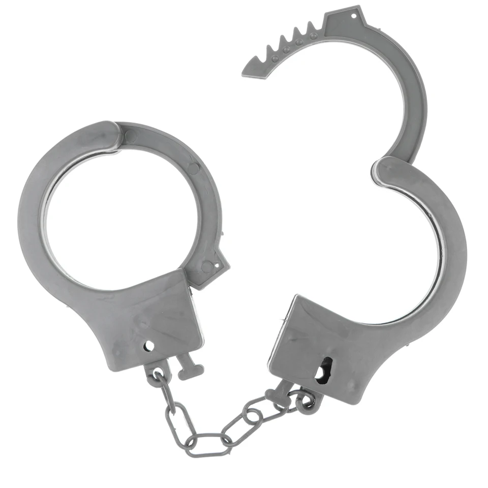 Metal Handcuff Hand Cuffs Police Fancy Dress Children Pretend Role Play Kids Toy