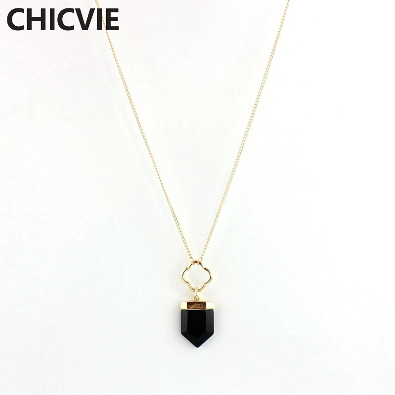

Black & White Natural Stone Necklace for Women Collar Long Gold Necklaces & Pendants Brand Jewelry Vintage Accessories SNE160184