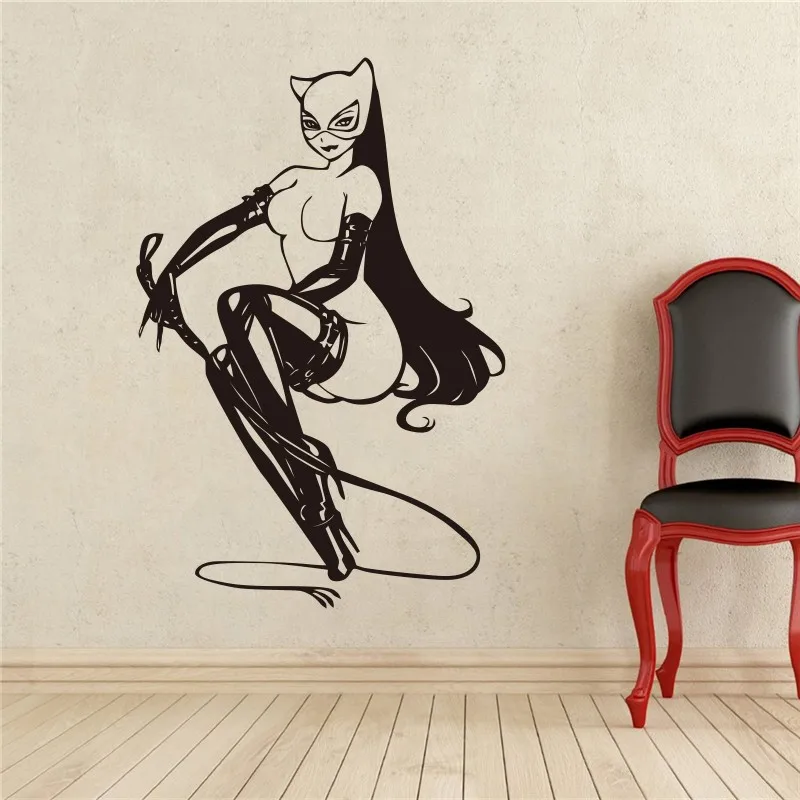 

Catwoman Wall Decal Vinyl Decal Batman Superhero Comics Anime Cartoons home decoration Waterproof removable wall stickers