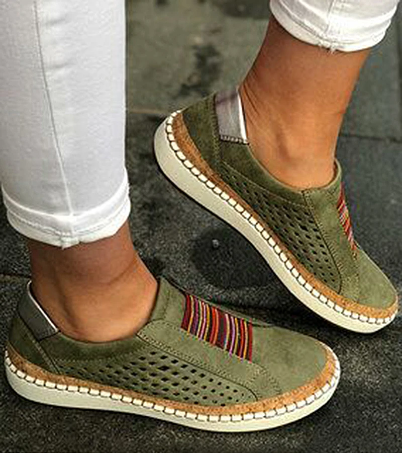 New women flats Breathable Slip On casual shoes women loafers fashion leather platform white sneakers female Plush Size VT245 (1)