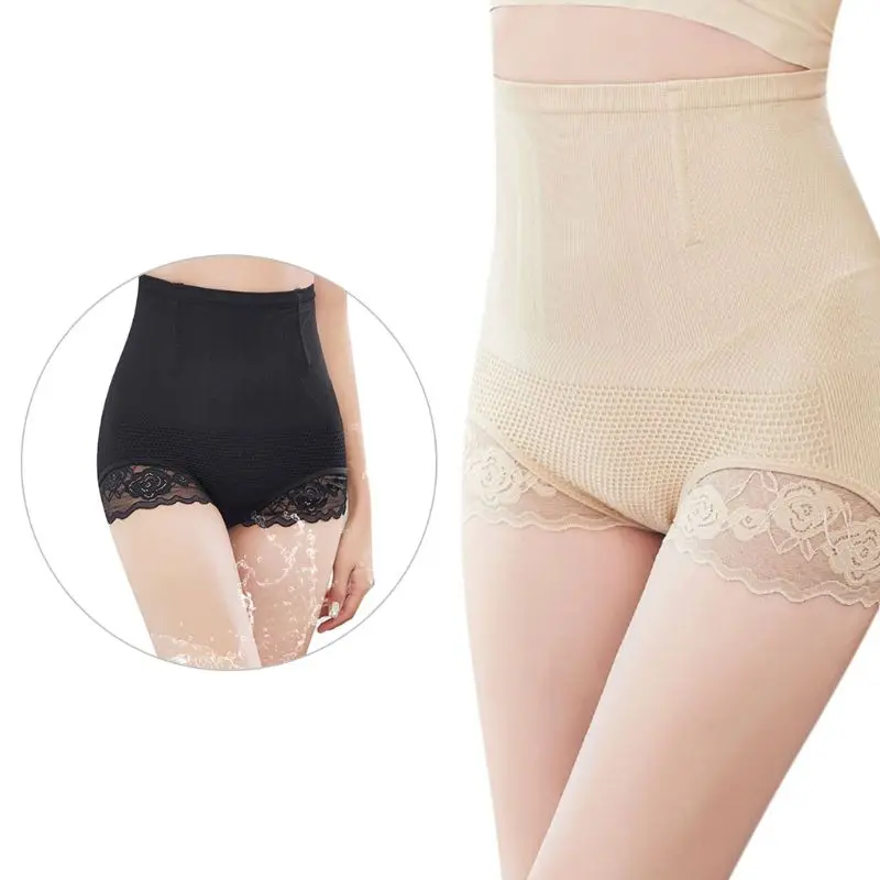 

Women High Waist Body Shaper Underwear Embroidered Lace Hold Stomach Panties