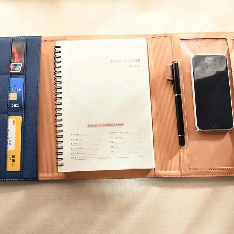 Replaceable A5 Spiral Business Office Notebook Notepad Meeting Diary Journal Gift Loose-leaf Spiral Bound Multifunction