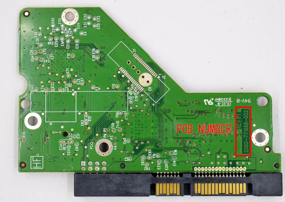 Hdd Pcb 2060771698002 Rev p1 2060-7716982060-trajeto a Rev p2 771698 2061 771698802 Wd15ears Wd20pads - Imagem 2