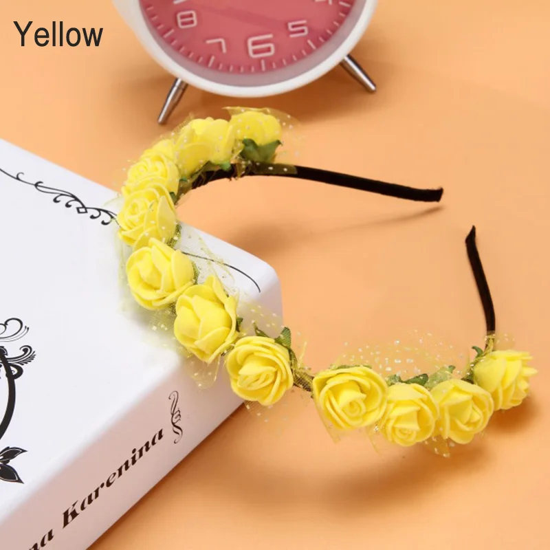 

Newly Sweet Candy Color Children Foam Flower Headbands Wreath Flowers Crown Headpiece Hair Accessories