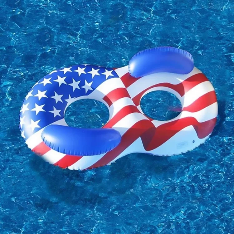 182 см гигантский американский флаг Для женщин двойное кольцо плавание Взрослых Надувной бассейн плавать надувной матрац лежак шкафа для
