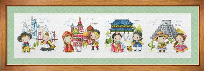 

Gold Collection Counted Cross Stitch Kit A Journey Around The World USA Russia America Korea Mexico SO