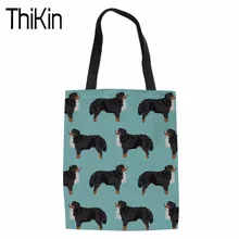 THIKIN парусиновые сумки для покупок для девочек экологический многоразовый складной женский наплечный мешок сумка для покупок Bernese Сумка-переноска для собак Хлопковая Сумка-тоут
