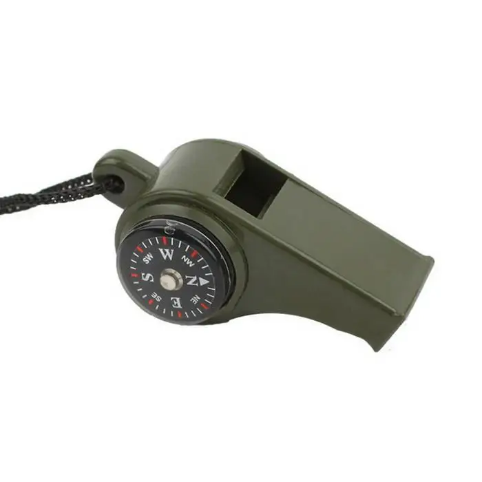 Новый свисток Компас 3 в 1 выживания кемпинга термометр Цельсий Военный Зеленый