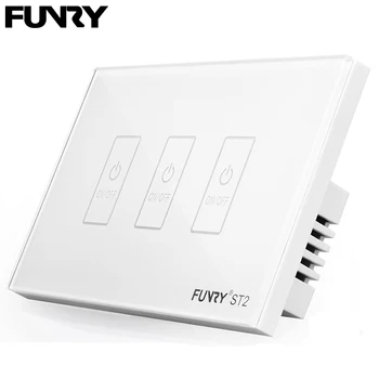 

Funry ST2 3Gang US Standard Switch Push Button Sensor Touch Switch Touch Wall Light Switch Glass Touch Switch 110-240V 120*73*34