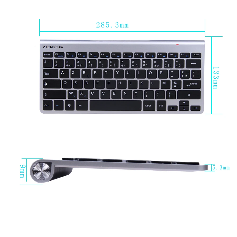Zienstar AZERTY ультратонкая Беспроводная Клавиатура 2 4 ГГц на французском языке для