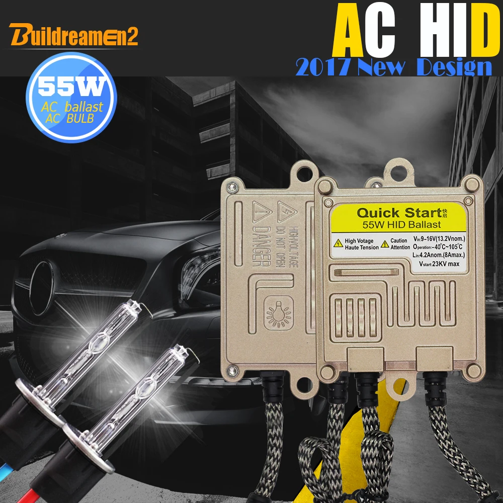 Ксеноновый комплект Buildreamen2 55 Вт 9005 9006 880 881 H1 H3 H7 H8 H9 H11 HID 6000 К белый AC балласт лампа