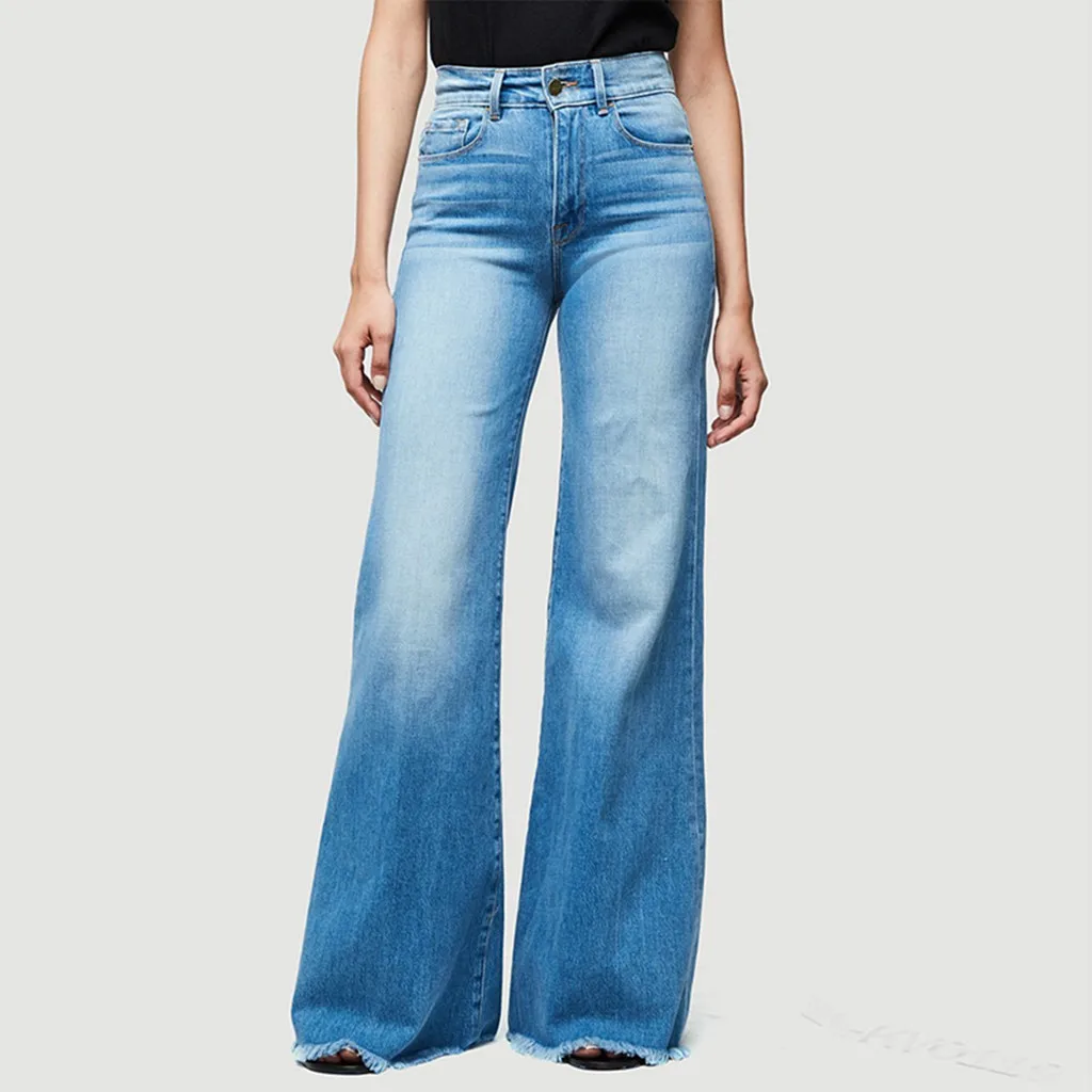 Джинсы с кроем для женщин, женские джинсы с высокой талией, широкие джинсы с потертостями, модные уличные джинсы с высокой талией 6,26