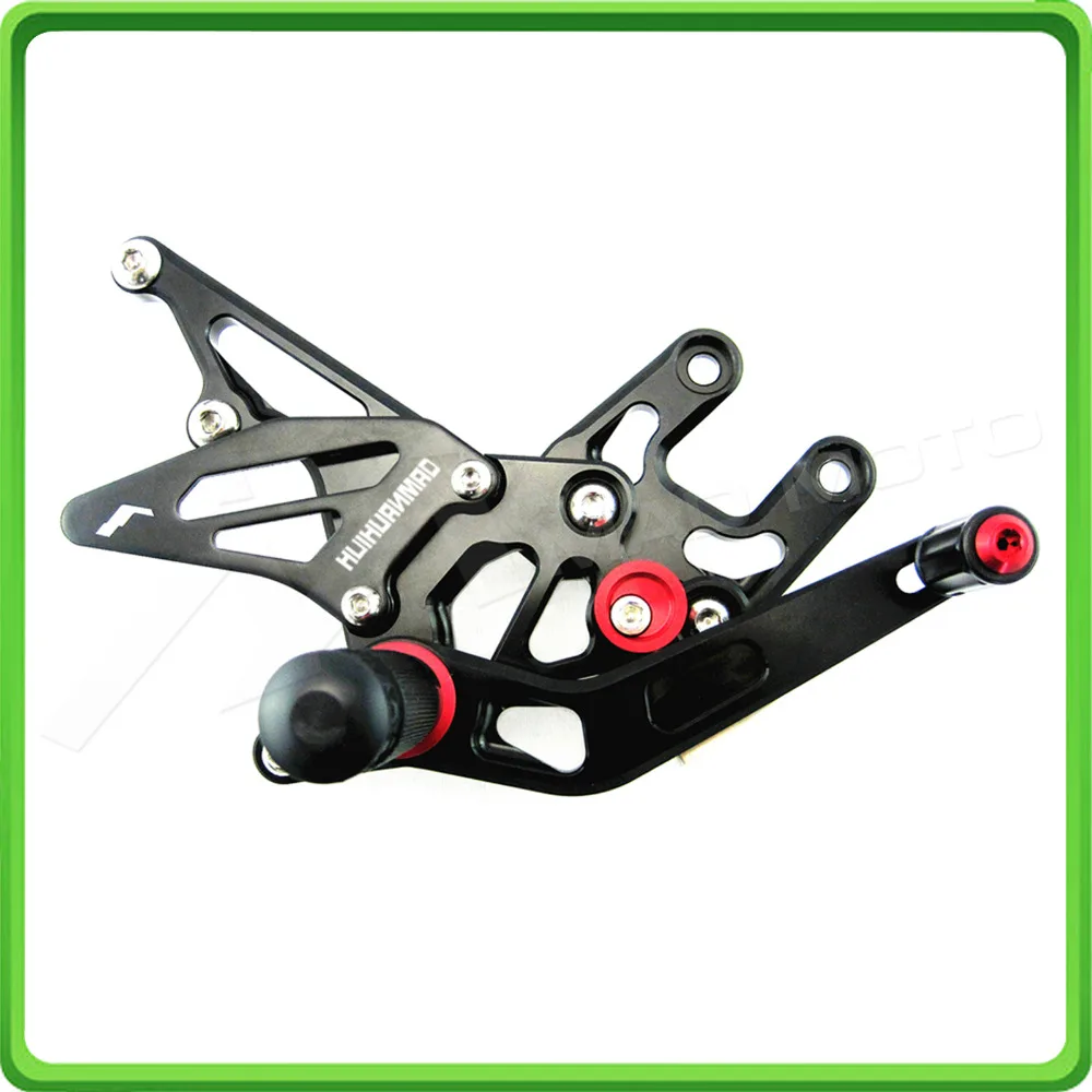 CNC Adjustable Rearsets Rear set sets Foot Rest Pegs Pedal For KAWASAKI NINJA ZX10R ZX 10R ZX-10R 2004 - 2005 Black (10)