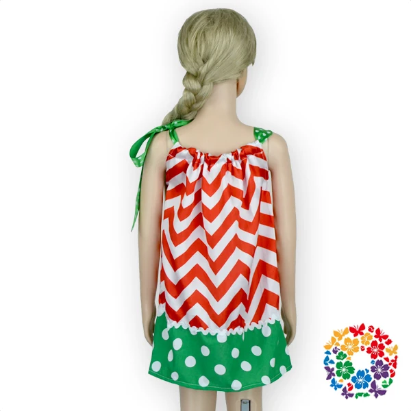 new style baby fashion pillowcase dress designs girl red white green christmas dress designs