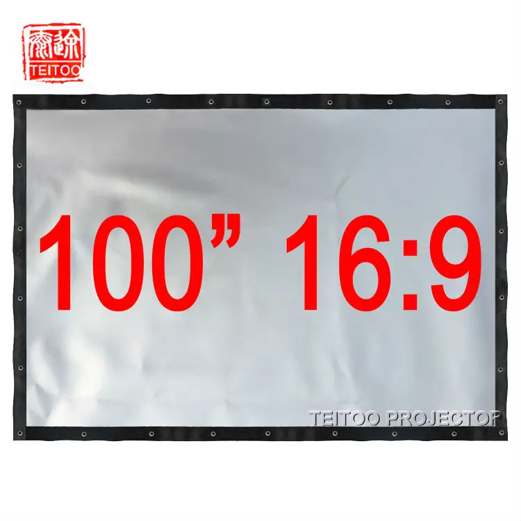 

100" 16:9 Profile Gray Silver Professional Projector Curtain Screen for Home Cinema TV Digital 3D Projector Data Show