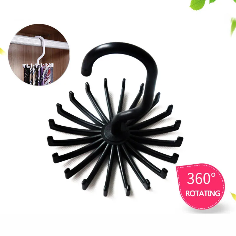 

1 PC tie hanger belt frame 360 degree rotation 20 hook Space saving tie rack Convenient and economical