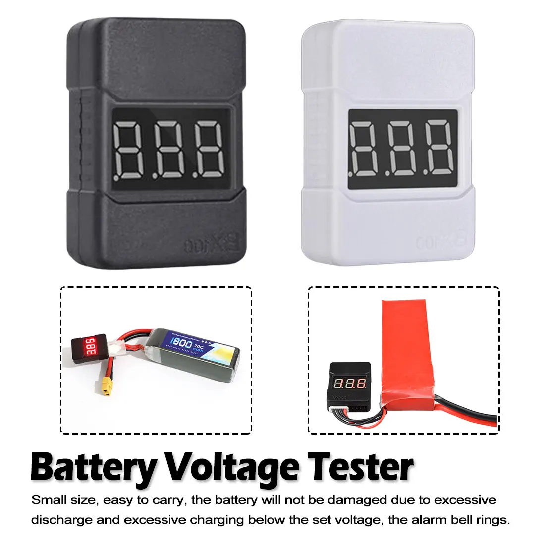 BX100/1S 8S Lipo Battery Voltage Tester/ Low Voltage Buzzer Alarm
